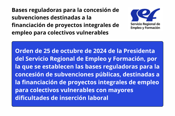 Subvenciones para proyectos de empleo de colectivos vulnerables